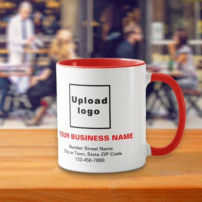 Business Brand on Red Combo Mug (Build brand name awareness. Your business brand on red combo mug.)