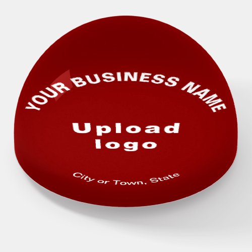 Business Brand on Red Dome Style Paperweight