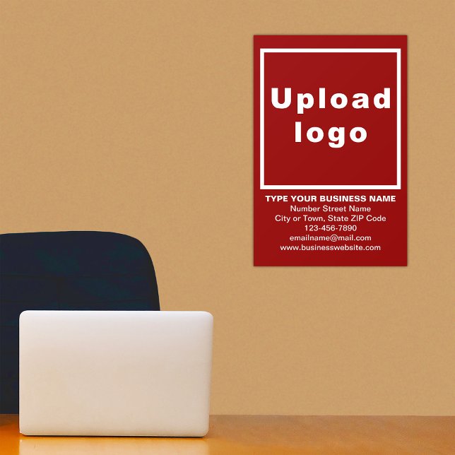 Business Brand on Red Dynamic Wall Decal (Build brand name awareness. Advertise your business. Your business brand on red wall decal.)
