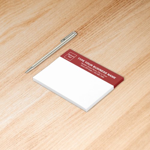Business Brand on Red Heading of Rectangle Post_it Notes