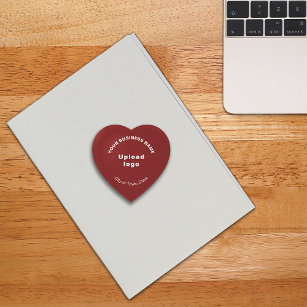 Business Brand on Red Heart Shape Paperweight