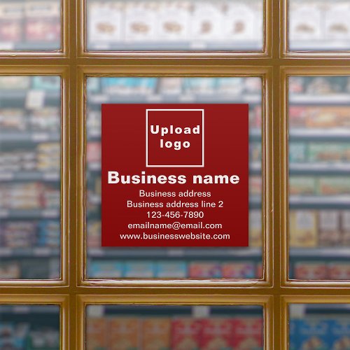 Business Brand on Red Large Square Vinyl Sticker