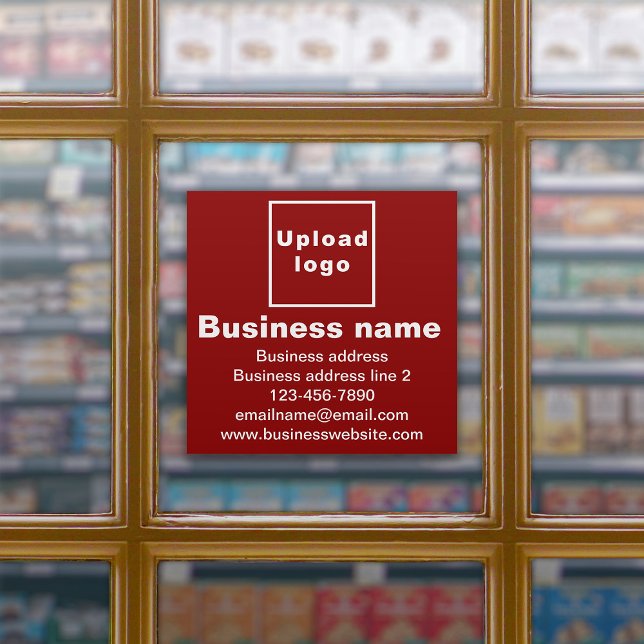 Business Brand on Red Large Square Vinyl Sticker (Creator Uploaded)