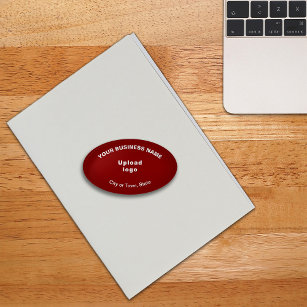 Business Brand on Red Oval Shape Paperweight
