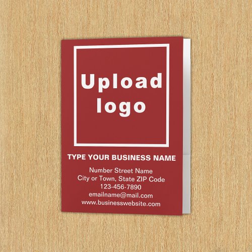 Business Brand on Red Pocket Folder