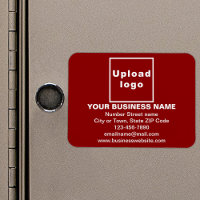 Business Brand on Red Rectangle Flexible Magnet