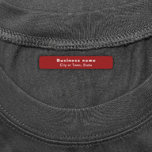 Business Brand on Red Rectangle Iron On Label