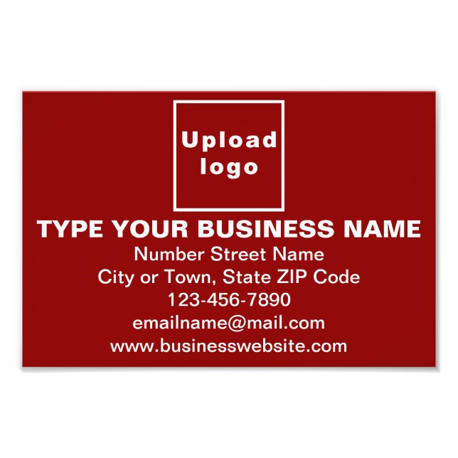 Business Brand on Red Rectangle Photo Print (Front)