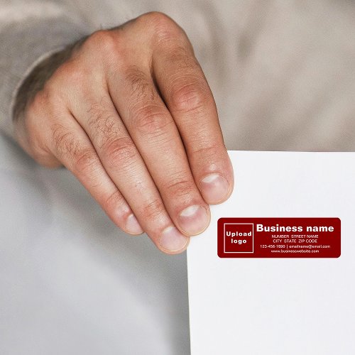 Business Brand on Red Return Address Label
