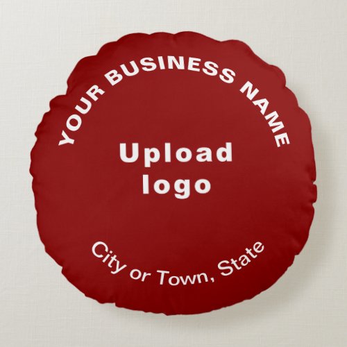 Business Brand on Red Round Throw Pillow