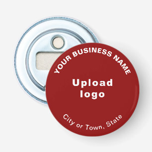 Business Brand on Red Small Round Bottle Opener