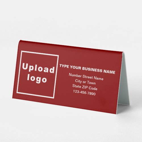 Business Brand on Red Small Table Sign