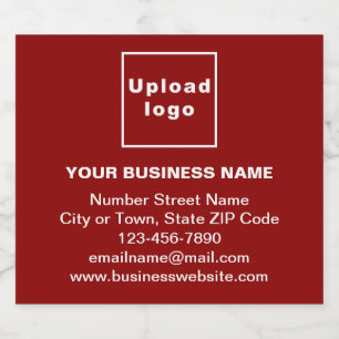 Business Brand on Red Sparkling Wine Bottle Label