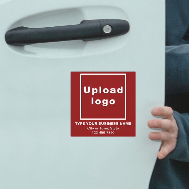 Business Brand on Red Square Car Magnet (Creator Uploaded)