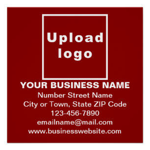 Business Brand on Red Square Glossy Poster