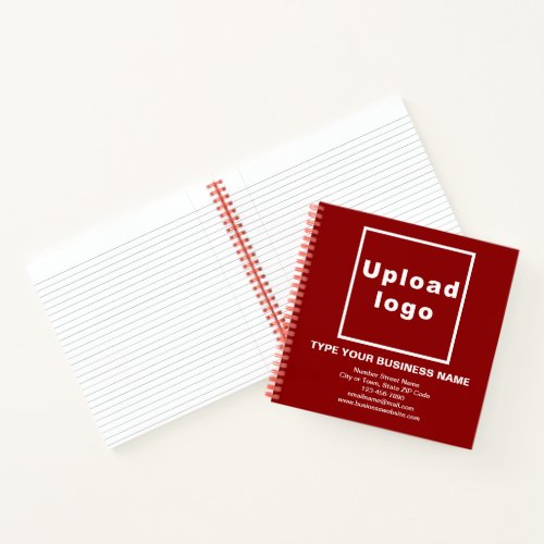 Business Brand on Red Square Spiral Notebook