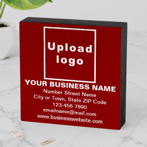 Business Brand on Red Square Wood Box Sign