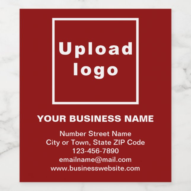 Business Brand on Red Wine Bottle Label (Single Label)