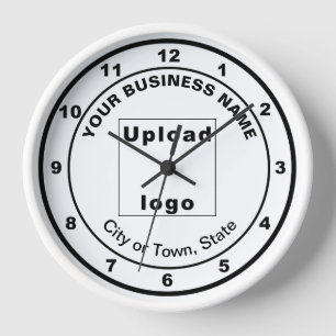 Business Brand on Round White Wooden Frame Clock
