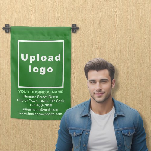 Business Brand on Single_Sided Print Green Garden Flag