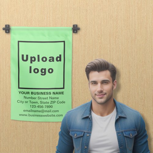Business Brand on Single_Sided Print Light Green Garden Flag