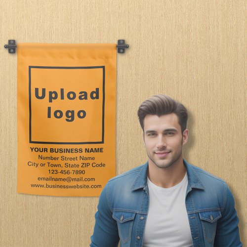 Business Brand on Single_Sided Print Orange Color Garden Flag