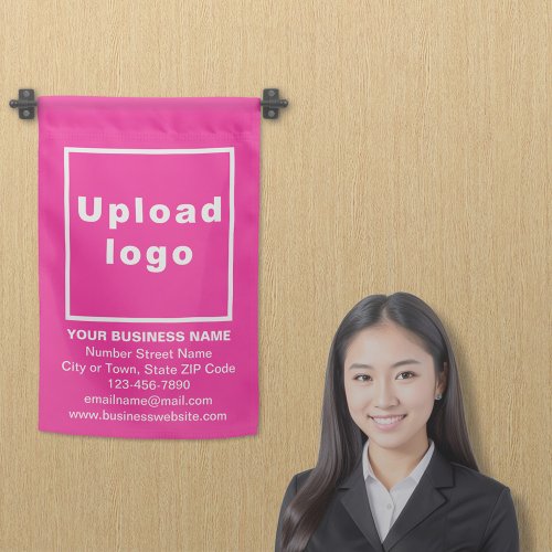 Business Brand on Single_Sided Print Pink Garden Flag