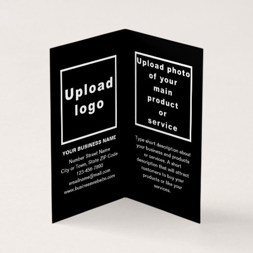 Business Brand on Small Black Folded Card