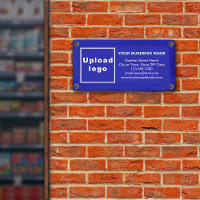 Business Brand on Small Blue Banner