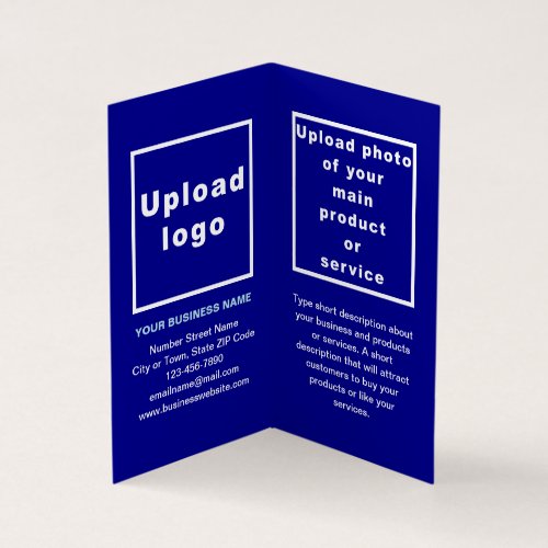 Business Brand on Small Blue Folded Card