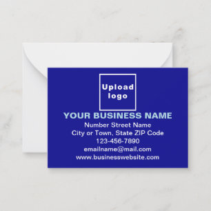 Business Brand on Small Blue Rectangle Flat Note Card