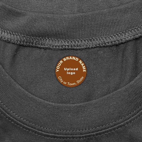 Business Brand on Small Brown Circle Clothing Labels