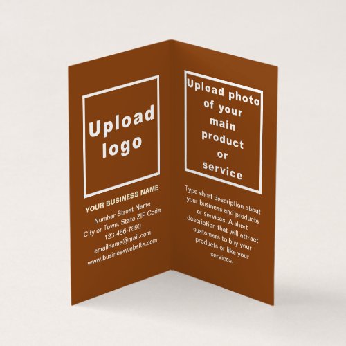 Business Brand on Small Brown Folded Card