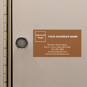 Business Brand on Small Brown Magnetic Card