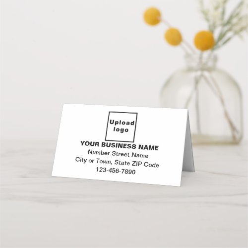 Business Brand on Small Folded Place Card