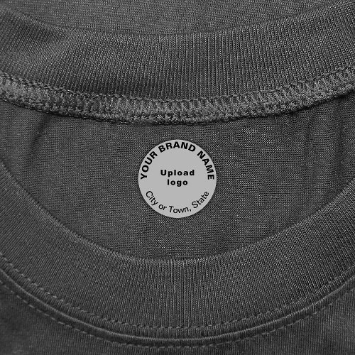 Business Brand on Small Gray Circle Clothing Label