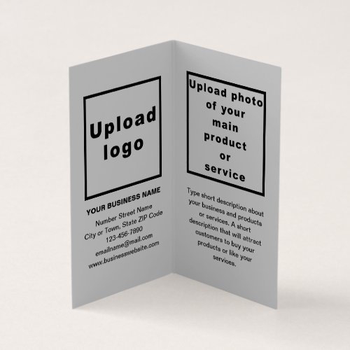 Business Brand on Small Gray Folded Card