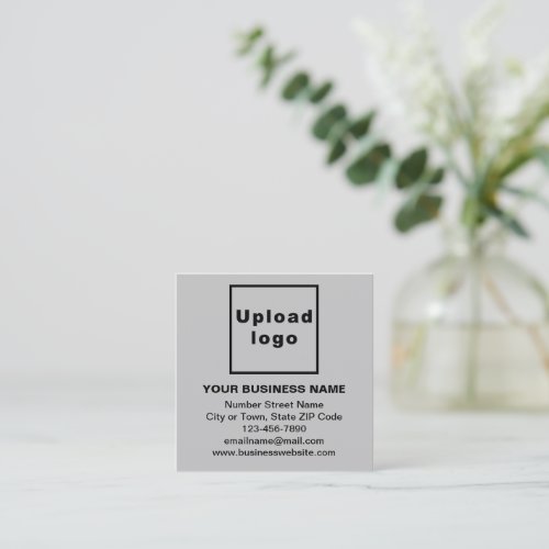 Business Brand on Small Gray Square Card