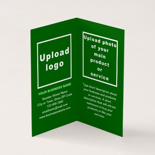 Business Brand on Small Green Folded Card
