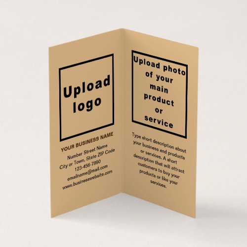 Business Brand on Small Light Brown Folded Card