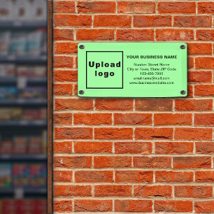Business Brand on Small Light Green Banner