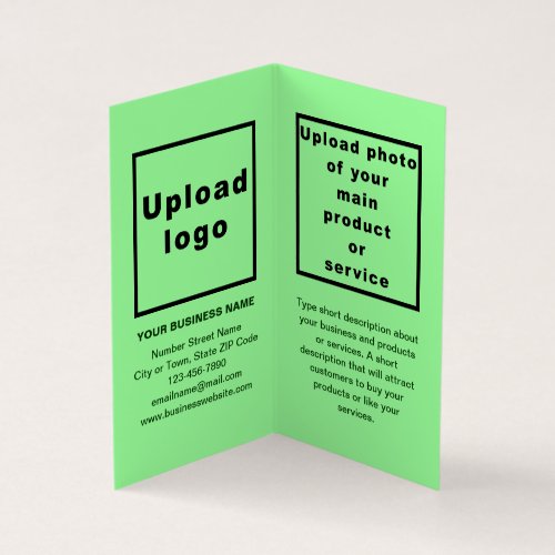 Business Brand on Small Light Green Folded Card