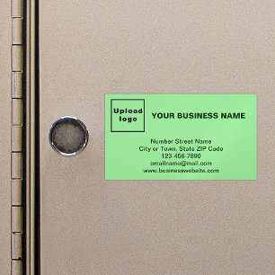 Business Brand on Small Light Green Magnetic Card