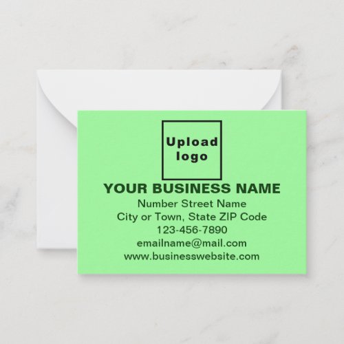 Business Brand on Small Light Green Rectangle Flat Note Card