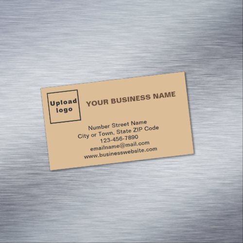 Business Brand on Small Magnetic Light Brown Card
