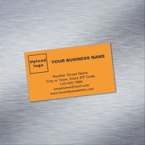 Business Brand on Small Magnetic Orange Color Card