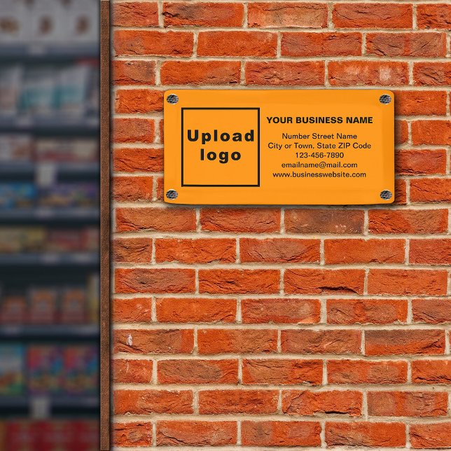 Business Brand on Small Orange Banner (Small orange banner with your business brand)
