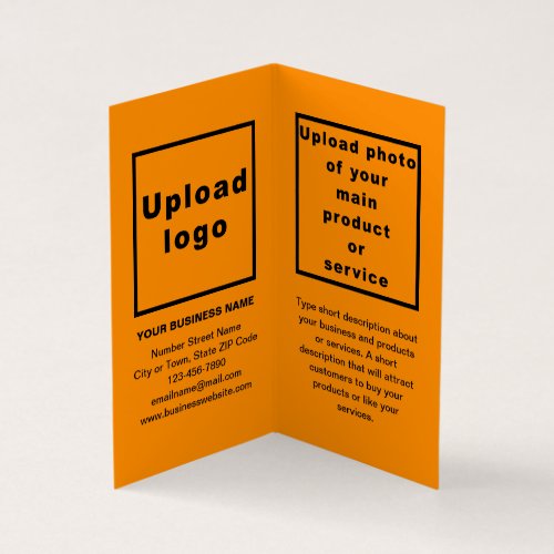 Business Brand on Small Orange Color Folded Card