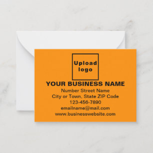 Business Brand on Small Orange Rectangle Flat Note Card