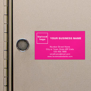 Business Brand on Small Pink Magnetic Card